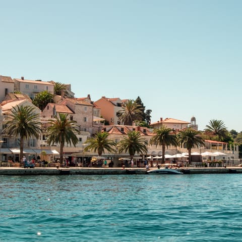 Stroll the 500 metre distance into the centre of Hvar Town