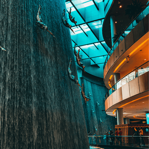 Indulge in retail therapy at the Dubai Mall – just a nine-minute drive away
