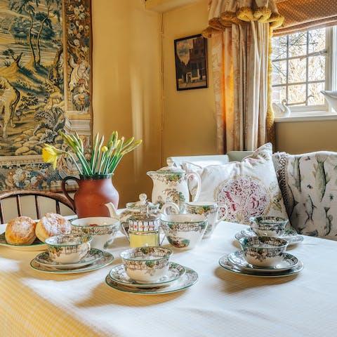 Treat yourself to afternoon tea in the at the dining table