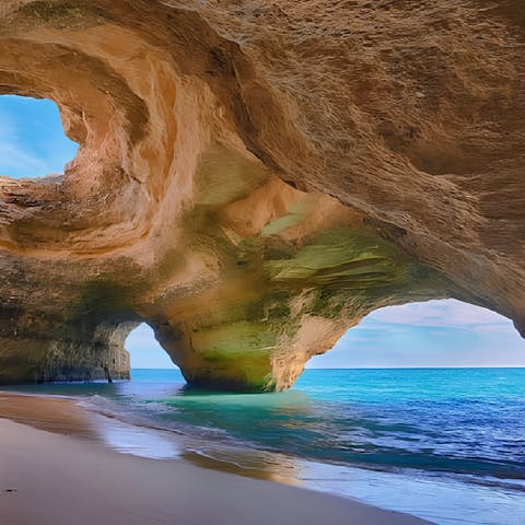 Take the short drive to explore the Algarve's beaches and coves