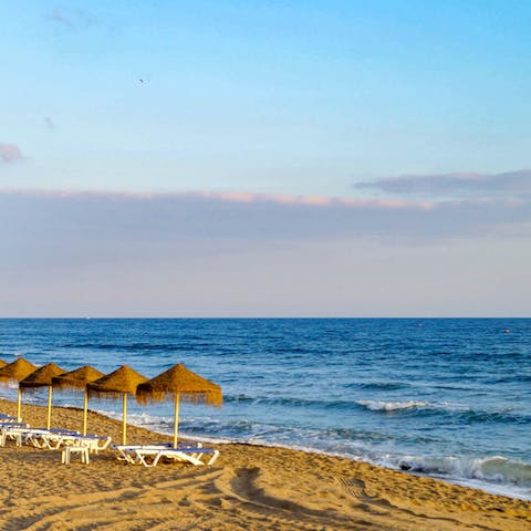 Take a three-minute stroll to reach the sandy Playa de la Fontanilla