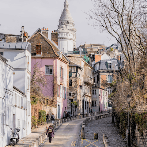 Explore the city's bohemian Montmartre neighbourhood, a thirty-minute stroll from your door