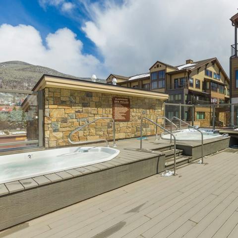 Enjoy a plunge in the rooftop hot tubs