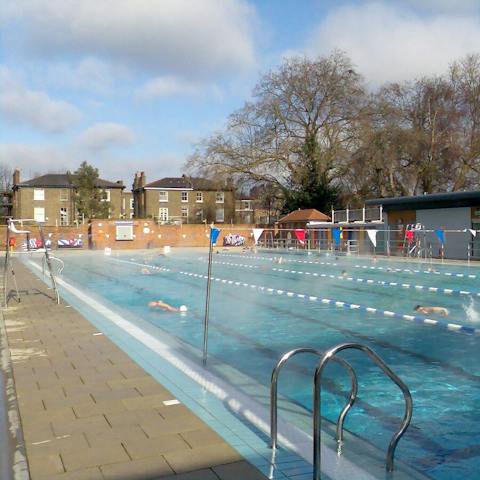 Swim at the famous London Fields Lido, just an eight-minute walk away
