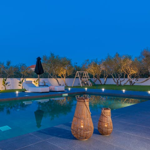 End a day in the Mediterranean sun with a cooling swim in the private pool