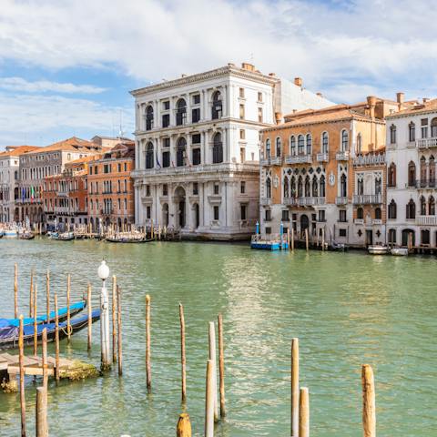 Admire the view and enjoy direct access to Venice's Grand Canal