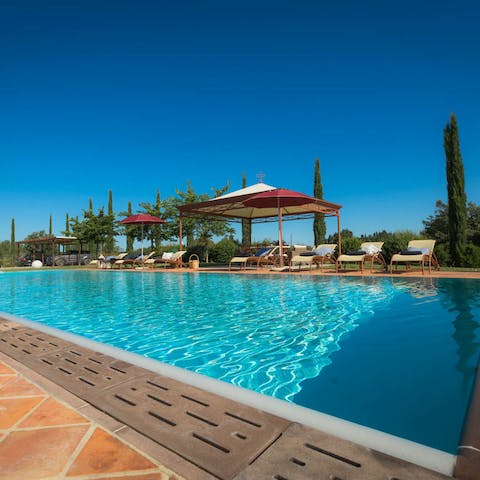 Relax by the pool or practice laps under the Tuscan sun