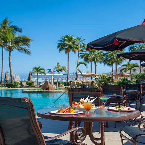 Enjoy your lunch poolside at one of the many resort restaurants