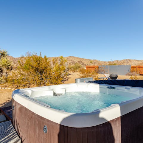 Unwind in the open-air hot tub