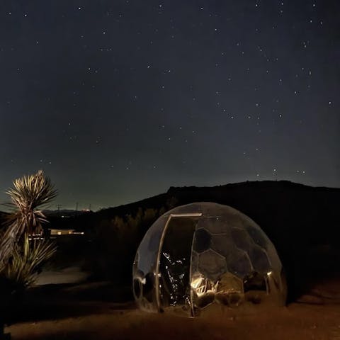 Spend your evenings stargazing from the mirrored dome