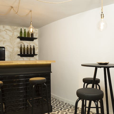 Sip your wine in the beautifully crafter bar