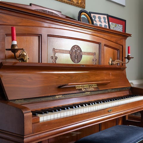 Practice your musical skills on the home's piano