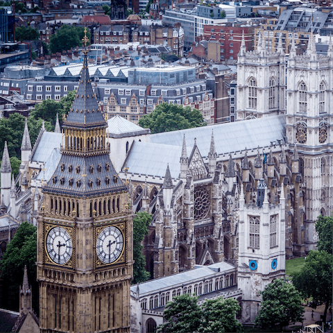 Stay in London's central Westminster district and visit Big Ben