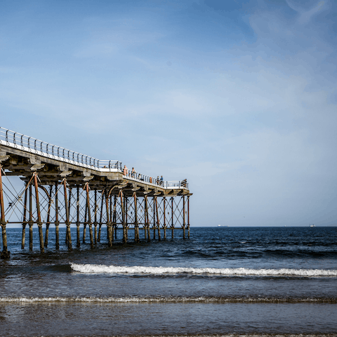 Stroll ten minutes to Saltburn Pier to breathe in the sea air