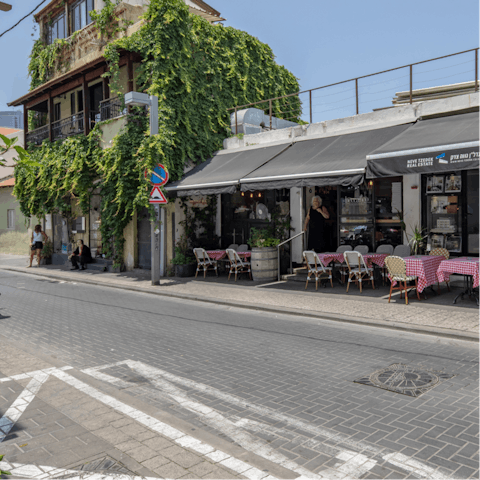 Explore the winding streets of Neve Tzedek, within a nineteen minute stroll