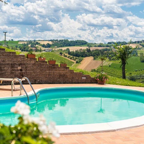 Take a refreshing dip in the private swimming pool surrounded by those stunning views 