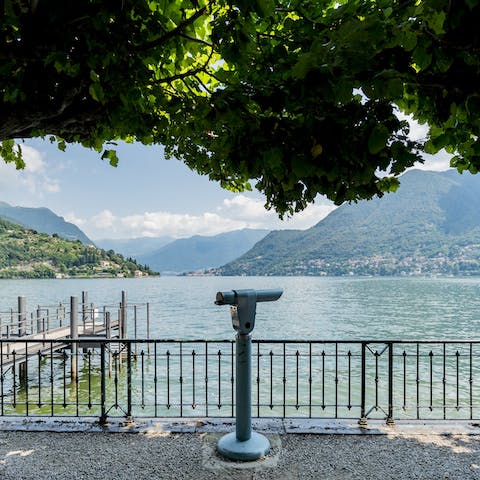Dander down to the banks of Lake Como, a two-minute walk