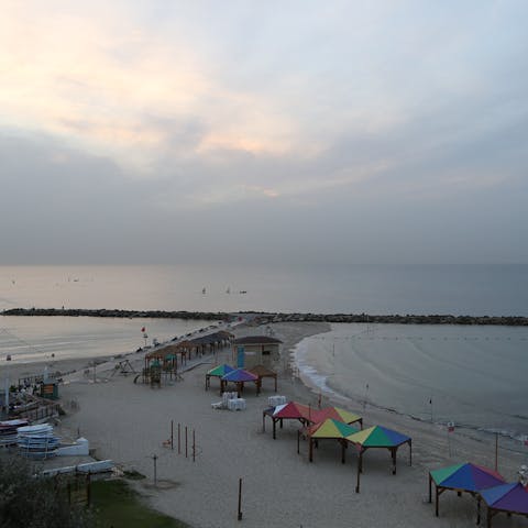 Stroll along the sands of Metzitzim Beach or Hilton Beach in Old North, a short walk away