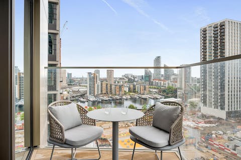 Head out onto the balcony to sip a G&T in the fresh air