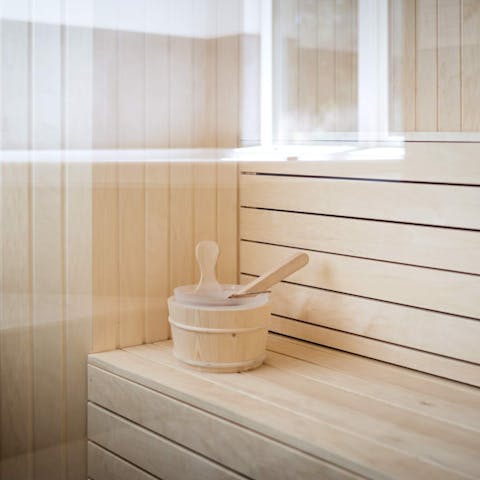 Revitalise in the cedar wood sauna