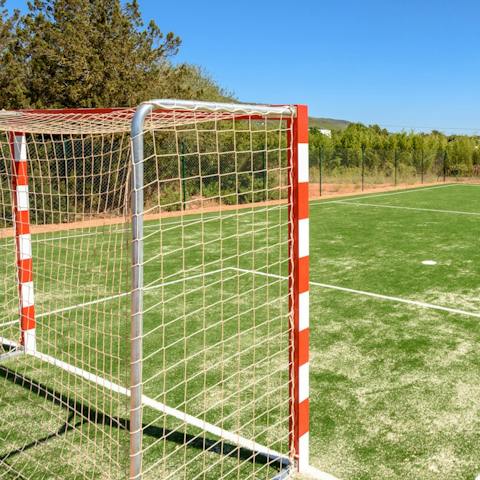 Run, skip and jump during a game of football