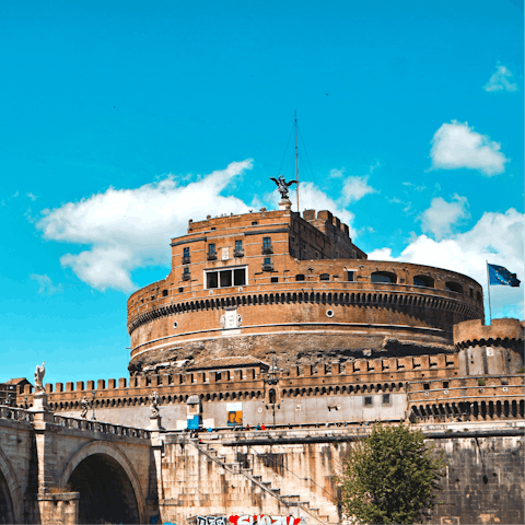 Take a twelve-minute stroll across the river to Castel Sant'Angelo