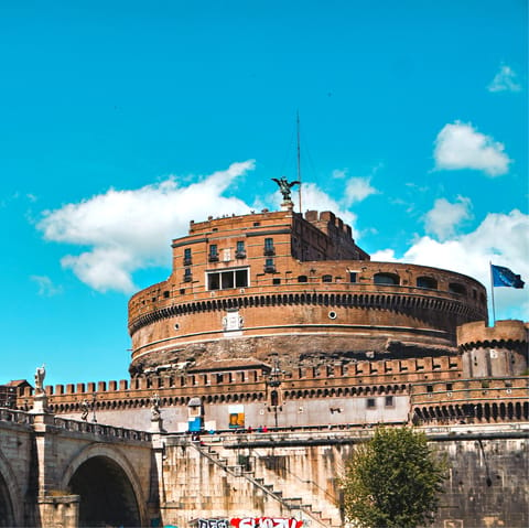 Take a twelve-minute stroll across the river to Castel Sant'Angelo