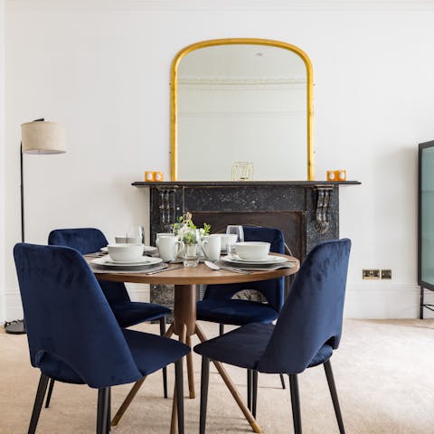 Make dining a special affair at this striking dining table