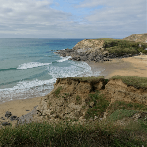 Head to one of the famous sandy Cornish beaches 