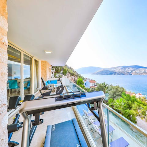 Keep up with your fitness goals and workout on the balcony
