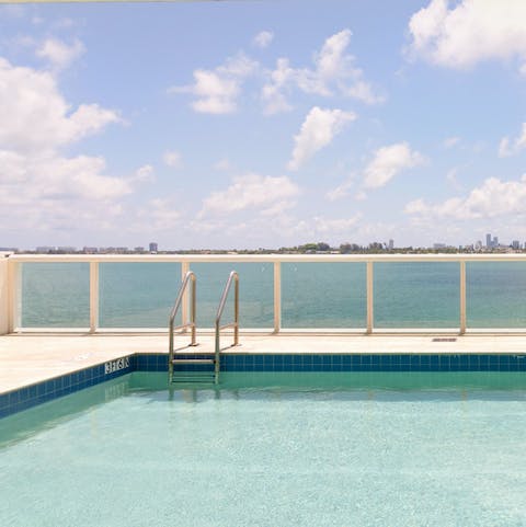 Cool down in the home's shared pool