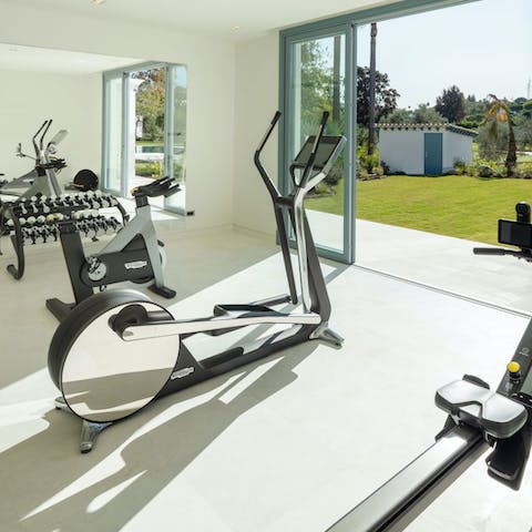 Start the day with a workout in the gym or a stretching session in the yoga room