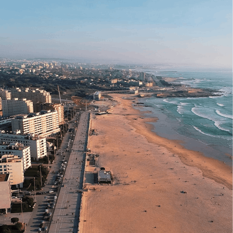 Top up your tan at Matosinhos Beach, just a six-minute walk from home