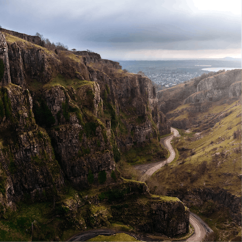 Visit the sublime Cheddar Gorge, only a seven-minute drive away