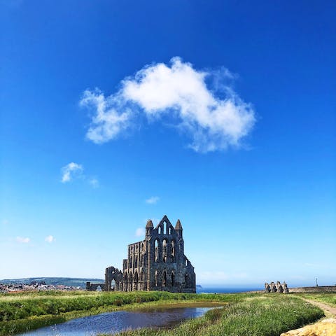 Visit the must-see Whitby Abbey and enjoy a bird's eye view after hiking up 199 steps