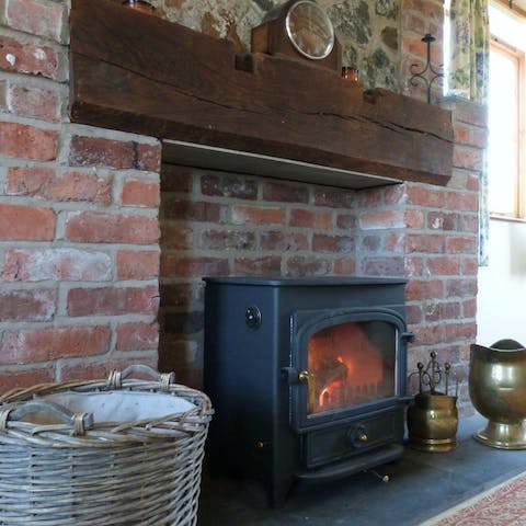 Light up the wood-burning stove and snuggle up with a cup of cocoa