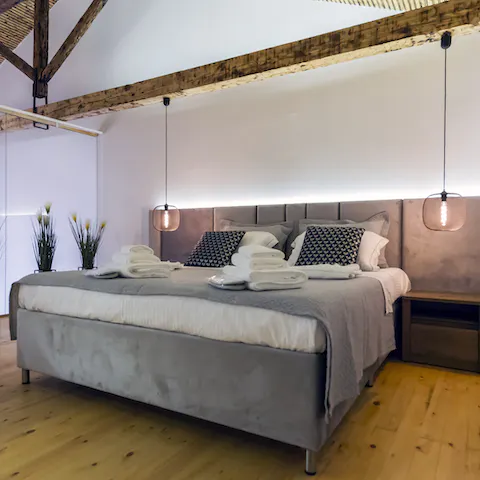 Sleep soundly in your stylish loft bedroom