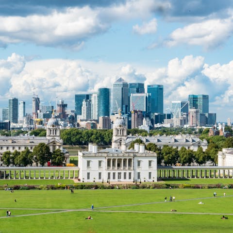 Visit nearby Greenwich with its park and National Maritime Museum