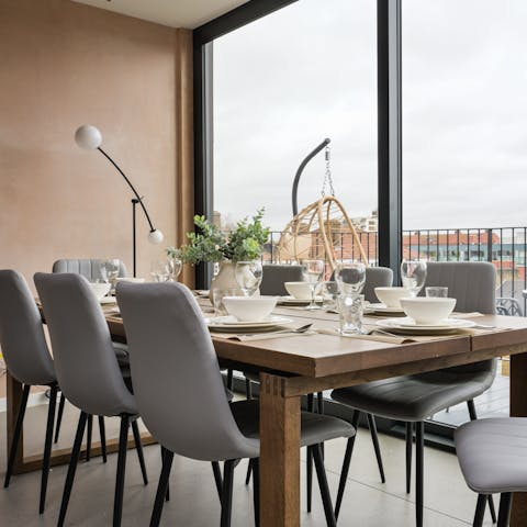 Lay the table for atmospheric evening meals with a view