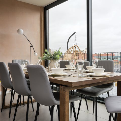 Lay the table for atmospheric evening meals with a view