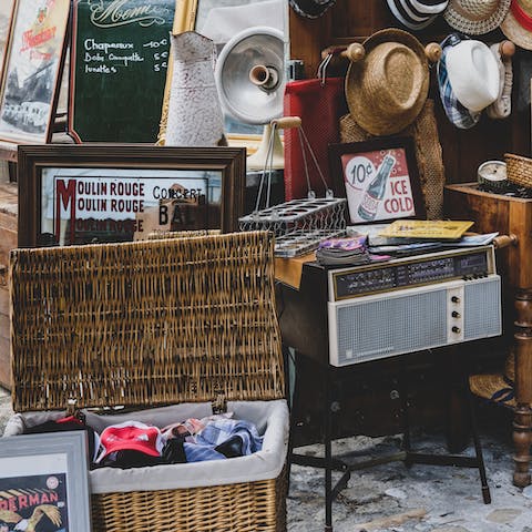 Rifle through the antique shops, market stalls and vintage stores along Portobello Road, a five-minute walk away