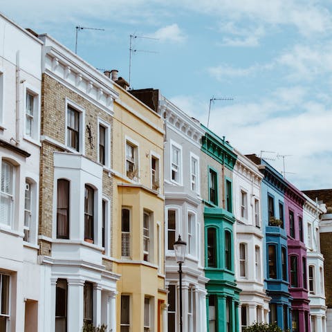 Stay in the heart of Notting Hill, surrounded by local eateries and pastel-coloured houses