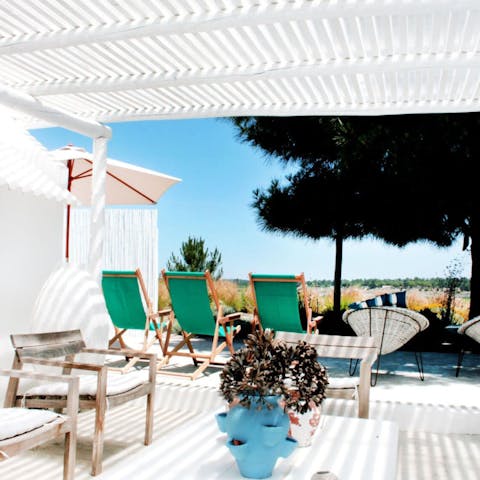 Gaze out over the Portuguese countryside from your deckchair viewing area