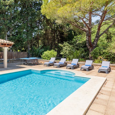 Soak up the Spanish sun from in or beside the private pool