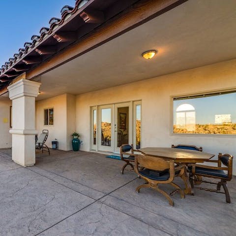 Sit on on the terrace for long evening meals