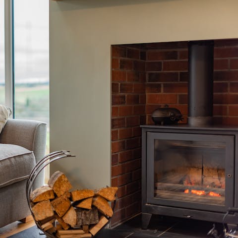 Escape the unpredictable weather and enjoy an evening in by the log burner