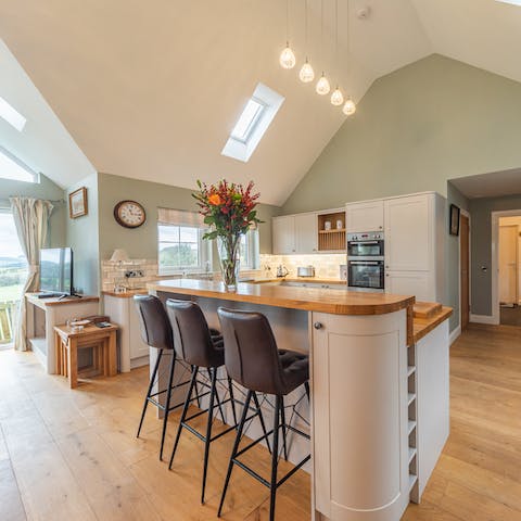 Savour your morning tea at the pristine breakfast bar