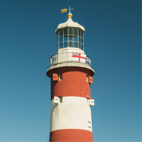 Visit Smeaton's Tower, only an eight–minute walk away