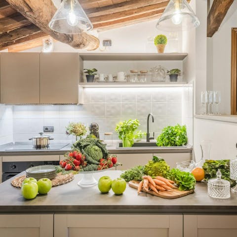 Prepare some zuppa di farro in the kitchen