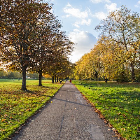 Take a morning stroll through Hyde Park, a fourteen-minute walk from your door